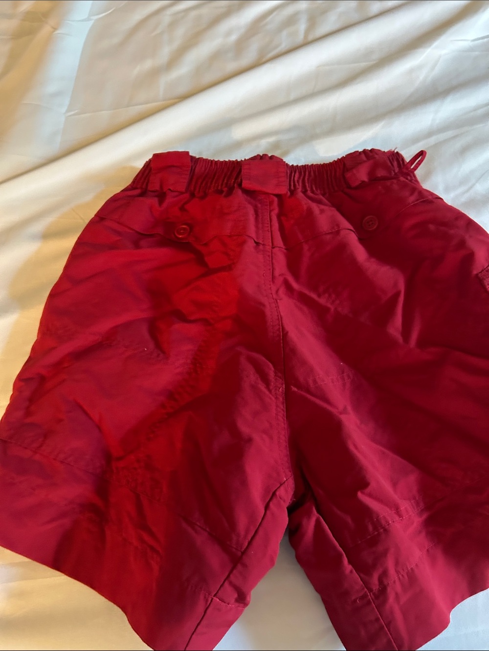 AFTCO Red Men's Cargo Shorts with Buttoned Pockets - Picture 4 of 10